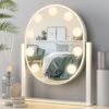 Oval Vanity Mirror with Lights 3 Colors Modes Hollywood Lighted Makeup Mirror with Smart Touch Control Brightness Adjustable & 360°Rotation