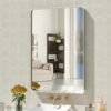 22x30 Inch Bronze Bathroom Mirror for Vanity, Brushed Bronze Metal Frame Mirror for Wall, Rounded Rectangle Bronze Frame Mirror with Tempered Glass, Anti-Rust (Horizontal/Vertical)