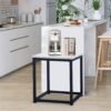 Modern End Table, Square Small Coffee Sofa Side Table with Metal Frame