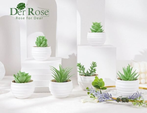 6 Packs Fake Plants Small Realistic Succulents Plants Artificial for Home Room Decor Indoor