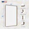 22x30 Inch Bronze Bathroom Mirror for Vanity, Brushed Bronze Metal Frame Mirror for Wall, Rounded Rectangle Bronze Frame Mirror with Tempered Glass, Anti-Rust (Horizontal/Vertical)