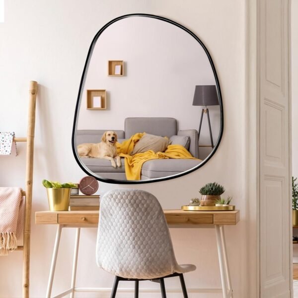 22x30 Inch Black Bathroom Mirror - Metal Frame Rectangle Vanity Mirror for Wall - Ideal for Bathroom, Living Room, Bedroom, and More - Hanging Horizontal or Vertical