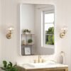 71fbyqxEquL._AC_SL1500.jpg Black Metal Framed Bathroom Mirrors for Wall, 20 x 30 Inch Rounded Rectangle Bathroom Vanity Mirror, Matte Black Farmhouse Mirror with Seamless Frame, HD Tempered Glass(Horizontal/Vertical)