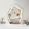 Vanity Mirror with Lights 17.7" X 21.6" Irregular Cute Cloud Lighted Makeup Mirror with Dimmable 3 Light Modes Esthetics Hollywood Mirror for Tabletop Wall-Mounted Bedroom Beauty Salon