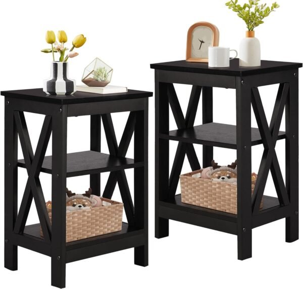 Modern Nightstands Side End Table Night Stand with Storage Shelf for Bedroom,Living Room, Set of 1, White(one)