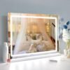 71iFR_oVC0L._AC_SL1500.jpg Vanity Mirror Makeup Mirror with Lights,10X Lens,22.8"x 18.1" Hollywood Lighted Vanity Mirror with 15 Dimmable LED Bulbs,3 Color Modes,Touch Control for Bedroom,Tabletop or Wall-Mounted