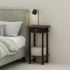 3-Tier Open Storage Nightstand, 1-Pack, Plastic Poles, Sonoma Oak/White