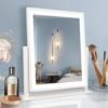 Vanity Mirror with Lights,16"×14" Makeup Mirror with Light Smart Touch Control Dimmable 3 Modes Lighted LED Mirror 360°Rotation Black