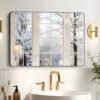 Hollywood Bathroom Mirror 12"*16", Framed Lighted Bathroom Vanity Mirror, Wall Mounted, Dimmable LED Mirror for Bathroom,Gold