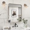 20x30 Silver Bathroom Mirror, Silver Wall Mirror for Vanity, Brushed Metal Framed Rectangle Mirror, Anti-Rust, Brushed Nickel,Shatterproof, Round Corners(Horizontally/Vertically)