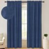 100% Blackout Shield Linen Blackout Curtains 84 Inches Long 2 Panels Set, Blackout Curtains for Bedroom, Thermal Insulated Rod Pocket Window Curtains & Drapes Living Room, 50W X 84L, Beige