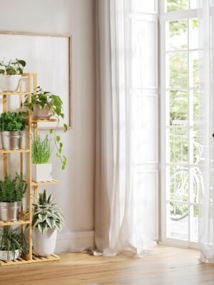 Plant Stand Indoor, 6 Tier 7 Potted Bamboo Plant Stands for Indoor Plants, Corner Plant Stand,Plant Shelf For Indoor, Tiered Plant Stands, Planter Holder for Multiple Plants Indoor Tall, Natural