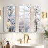 Hollywood Bathroom Mirror 12"*16", Framed Lighted Bathroom Vanity Mirror, Wall Mounted, Dimmable LED Mirror for Bathroom,Gold