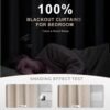 100% Blackout Curtains for Bedroom, Thermal Insulated Linen Blackout Curtains 96 Inch Length 2 Panels Set, Back Tab/Rod Pocket Room Darkening Curtains for Bedroom, Nursery -Oatmeal,W50 X L96