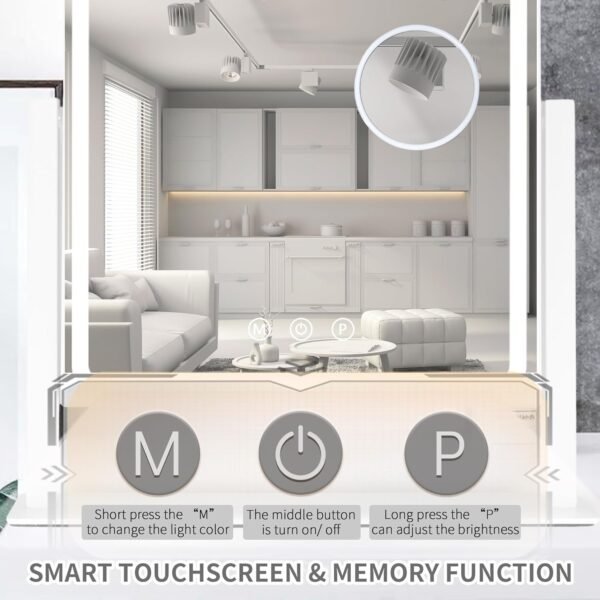 Hollywood Vanity Mirror with Lights, Lighted Vanity Mirror with Detachable 10X Magnification Mirror, 3 Colors, 1200mAh Rechargeable Standing Makeup Mirror with Lights White