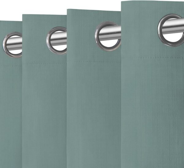 Linen Textured 100% Blackout Curtain 100x96 Inch Extra Wide Patio Sliding Door Curtain Solid Thermal Insulated Room Curtain for Bedroom, Living Room (1 Panel, White)