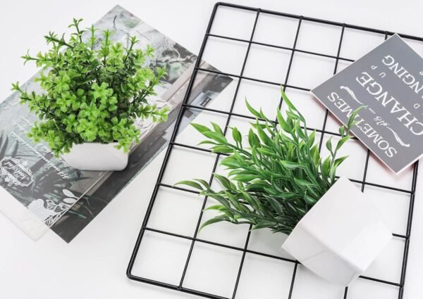 2 Packs Fake Plants Mini Artificial Greenery Potted Plants for Home Decor Indoor Office Table Room Farmhouse