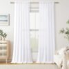 Pure White Linen Curtains 90 Inch Length for Living Room Bedroom 2 Panels Set Rod Pocket Light Filtering Semi Sheer Window Curtains 52 Inch Width Boho Farmhouse Linen Drapes, W52xL90