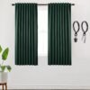 Blackout Curtains 96 Inches Long 2 Panel Set for Living Room,Black Out Room Darkening Thermal Pleated Back Tab Hooks Rings Pleat 8 FT Track Ceiling to Floor Length Curtains for Bedroom Window,Cream