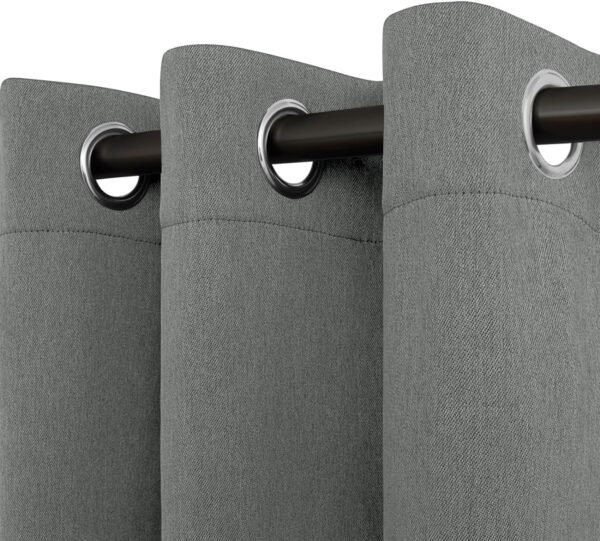 Linen Textured 100% Blackout Curtain 100x96 Inch Extra Wide Patio Sliding Door Curtain Solid Thermal Insulated Room Curtain for Bedroom, Living Room (1 Panel, White)