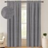 100% Blackout Shield Linen Blackout Curtains 84 Inches Long 2 Panels Set, Blackout Curtains for Bedroom, Thermal Insulated Rod Pocket Window Curtains & Drapes Living Room, 50W X 84L, Beige
