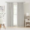Linen Blended Pinch Pleated Drapes,Blackout and Thermal Insulated Noise Reducing Pleated Curtains for Bedroom Nursery,Backtab 108 Inches with 9 Hooks,40"x108", 1 Panel,Natural Beige