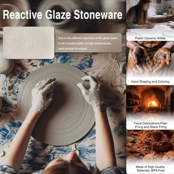 Dinnerware Sets, Beige Relief Plates and Bowls Sets, 12 Pieces Stoneware Dinnerware Set Service for 4, Vintage Look Dish Set Clearance, Handmade Highly Chip and Crack Resistant Dishes