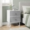 Nightstand, Bedside Table Small Dresser with Removable Fabric Drawers, End Table Side Table, Bedroom Furniture, Night Stand for Bedroom, Office, Cloud White and Dove Gray