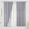 Chambray Blue Full Blackout Curtains 84 inch for Bedroom Living Room Darkening Soundproof Window Panels Thermal Insulated Rod Pocket Back Tab Grayish Blue Drapes 2 Panels 50" Wx84 L