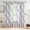 Tree Print Yellow Grey and White Curtains for Living Room Windows - Linen Textured Grommet Branches Pattern Window Treatment Set for Bedroom - 50" W x 96" L - (2 Panels)