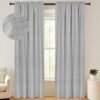 100% Blackout Shield Linen Blackout Curtains 84 Inches Long 2 Panels Set, Blackout Curtains for Bedroom, Thermal Insulated Rod Pocket Window Curtains & Drapes Living Room, 50W X 84L, Beige