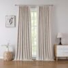 Linen Blended Pinch Pleated Drapes,Blackout and Thermal Insulated Noise Reducing Pleated Curtains for Bedroom Nursery,Backtab 108 Inches with 9 Hooks,40"x108", 1 Panel,Natural Beige
