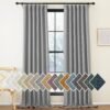 Faux Linen Curtains 90 inches Long for Doorway, Pinch Pleated Thick Room Darkening Window Treatments Noise Reducing Privacy for Living Room/Bedroom, Natural, W34 x L90, 2 Panels