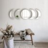 5 Pieces Acrylic Mirror Wall Stickers Natural Wall Decor Self Adhesive Mirrors Stickers Moon Phase Mirror Bohemian Wall Decoration for Home Living Room Bathroom Bedroom Decor (20cm)