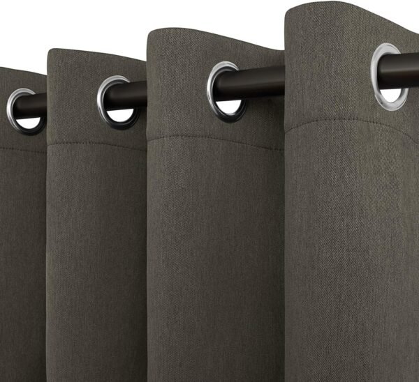 Linen Textured 100% Blackout Curtain 100x96 Inch Extra Wide Patio Sliding Door Curtain Solid Thermal Insulated Room Curtain for Bedroom, Living Room (1 Panel, White)