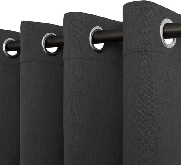 Linen Textured 100% Blackout Curtain 100x96 Inch Extra Wide Patio Sliding Door Curtain Solid Thermal Insulated Room Curtain for Bedroom, Living Room (1 Panel, White)