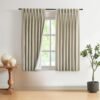 Natural Full Blackout Curtains Linen Blended Darkening Window Curtains 84 inch for Living Room Bedroom Thermal Insulated Pinch Pleat Drapes with Hooks 2 Panel 40"Wx84"L