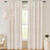 100% Blackout Shield Linen Blackout Curtains 84 Inches Long 2 Panels Set, Blackout Curtains for Bedroom, Thermal Insulated Rod Pocket Window Curtains & Drapes Living Room, 50W X 84L, Beige