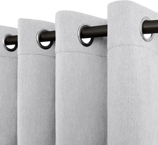 Linen Textured 100% Blackout Curtain 100x96 Inch Extra Wide Patio Sliding Door Curtain Solid Thermal Insulated Room Curtain for Bedroom, Living Room (1 Panel, White)