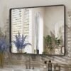20x30 Silver Bathroom Mirror, Silver Wall Mirror for Vanity, Brushed Metal Framed Rectangle Mirror, Anti-Rust, Brushed Nickel,Shatterproof, Round Corners(Horizontally/Vertically)