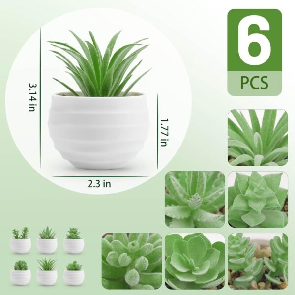 6 Packs Fake Plants Small Realistic Succulents Plants Artificial for Home Room Decor Indoor