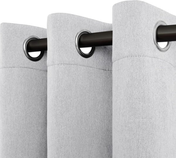 Linen Textured 100% Blackout Curtain 100x96 Inch Extra Wide Patio Sliding Door Curtain Solid Thermal Insulated Room Curtain for Bedroom, Living Room (1 Panel, White)