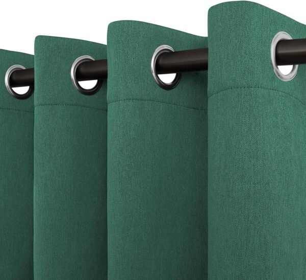 Linen Textured 100% Blackout Curtain 100x96 Inch Extra Wide Patio Sliding Door Curtain Solid Thermal Insulated Room Curtain for Bedroom, Living Room (1 Panel, White)