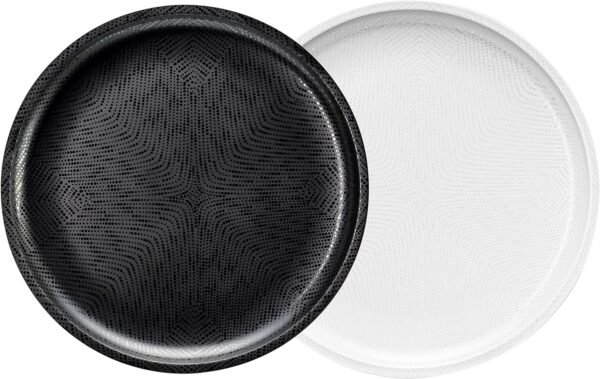 12 Piece Melamine Dinnerware Set - Durable, Dishwasher Safe Blue Plates and Bowls - Dining, Parties, Camping Dish Set Blue Planet Collection