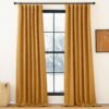 Faux Linen Curtains 90 inches Long for Doorway, Pinch Pleated Thick Room Darkening Window Treatments Noise Reducing Privacy for Living Room/Bedroom, Natural, W34 x L90, 2 Panels