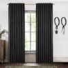 Blackout Curtains 96 Inches Long 2 Panel Set for Living Room,Black Out Room Darkening Thermal Pleated Back Tab Hooks Rings Pleat 8 FT Track Ceiling to Floor Length Curtains for Bedroom Window,Cream