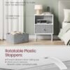 Nightstand, Bedside Table Small Dresser with Removable Fabric Drawers, End Table Side Table, Bedroom Furniture, Night Stand for Bedroom, Office, Cloud White and Dove Gray