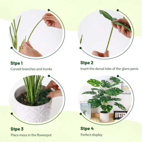 28'' Fake Plants Large Artificial Plants Tall Faux Plants Indoor for Home Farmhouse Bedroom Living Room Decor