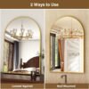81Yp6NupWKL._AC_SL1500.jpg 24"x36" Gold Arched Bathroom Mirror - Wall Mirror for Bathroom, Metal Frame Vanity Mirror, Dresser Mirror, Arch Decorative Mirrors for Living Room, Bedroom, Entryway, Mantle
