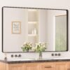 81YrKi8HYTL._AC_SL1500.jpg Black Metal Framed Bathroom Mirrors for Wall, 20 x 30 Inch Rounded Rectangle Bathroom Vanity Mirror, Matte Black Farmhouse Mirror with Seamless Frame, HD Tempered Glass(Horizontal/Vertical)